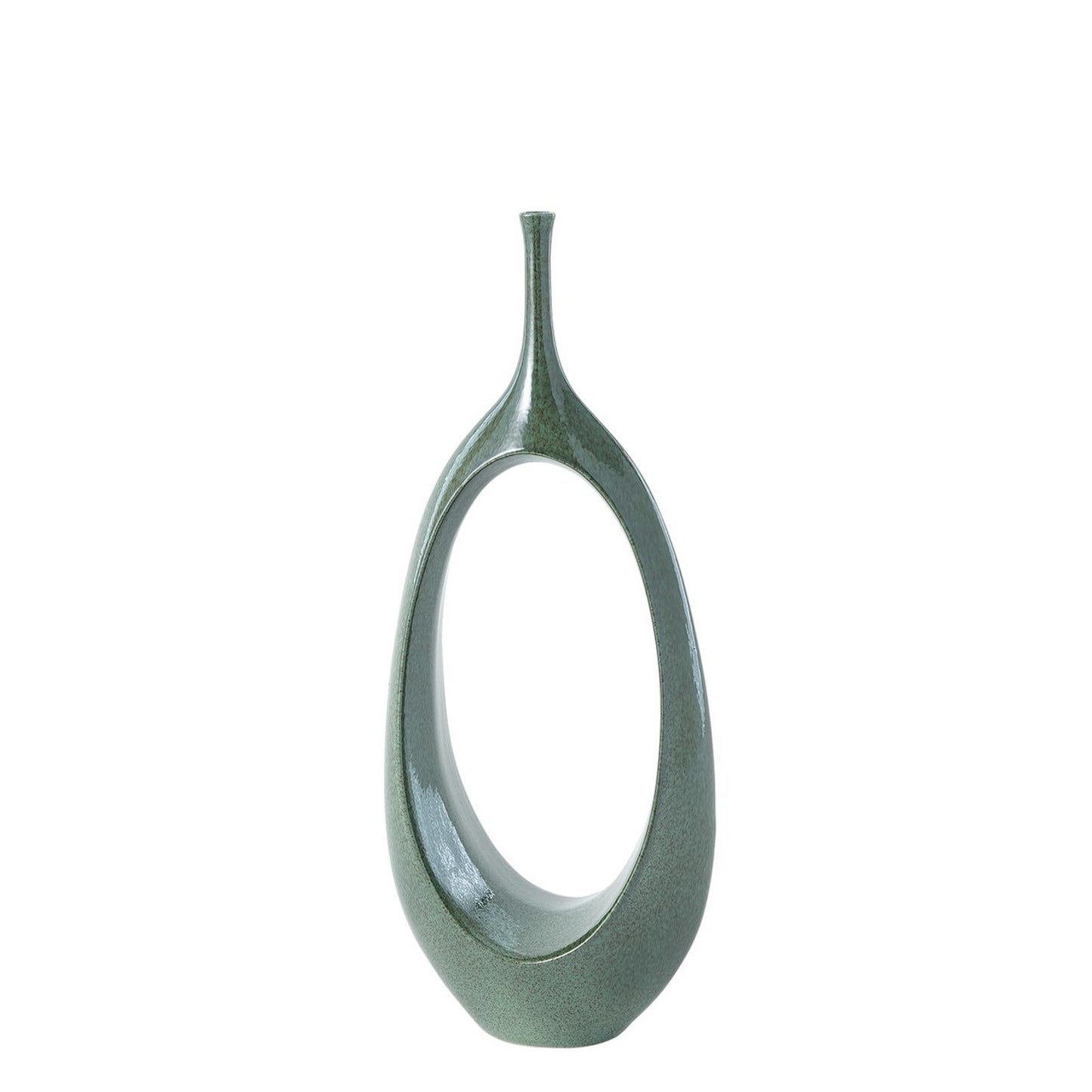 Open Oval Ring Emerald Vase - Medium