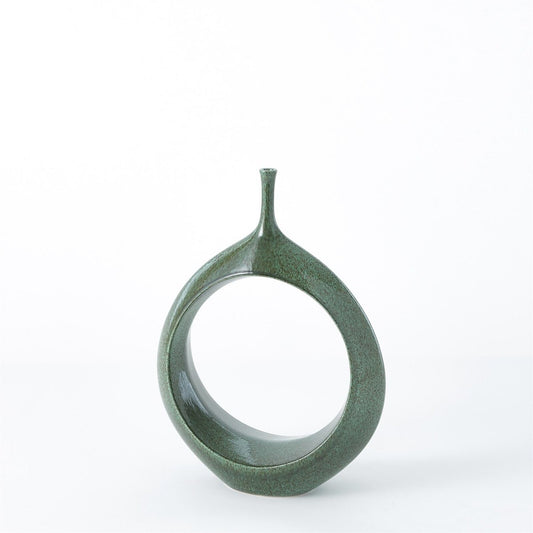 Open Ring Emerald Vase - Small