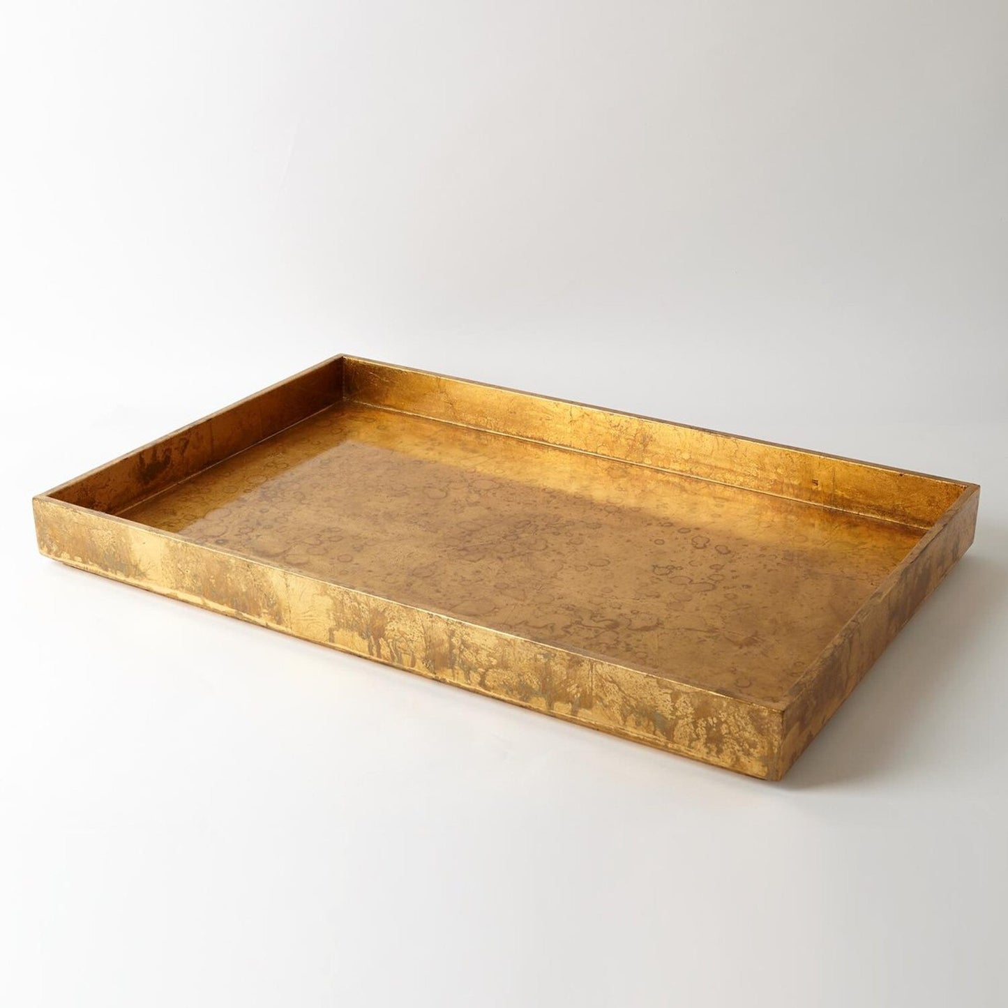 Luxe Gold Leaf Rectangle Tray - Small