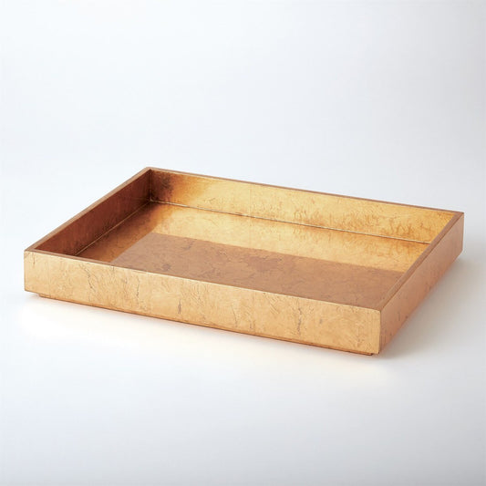 Luxe Gold Leaf Rectangle Tray - Small