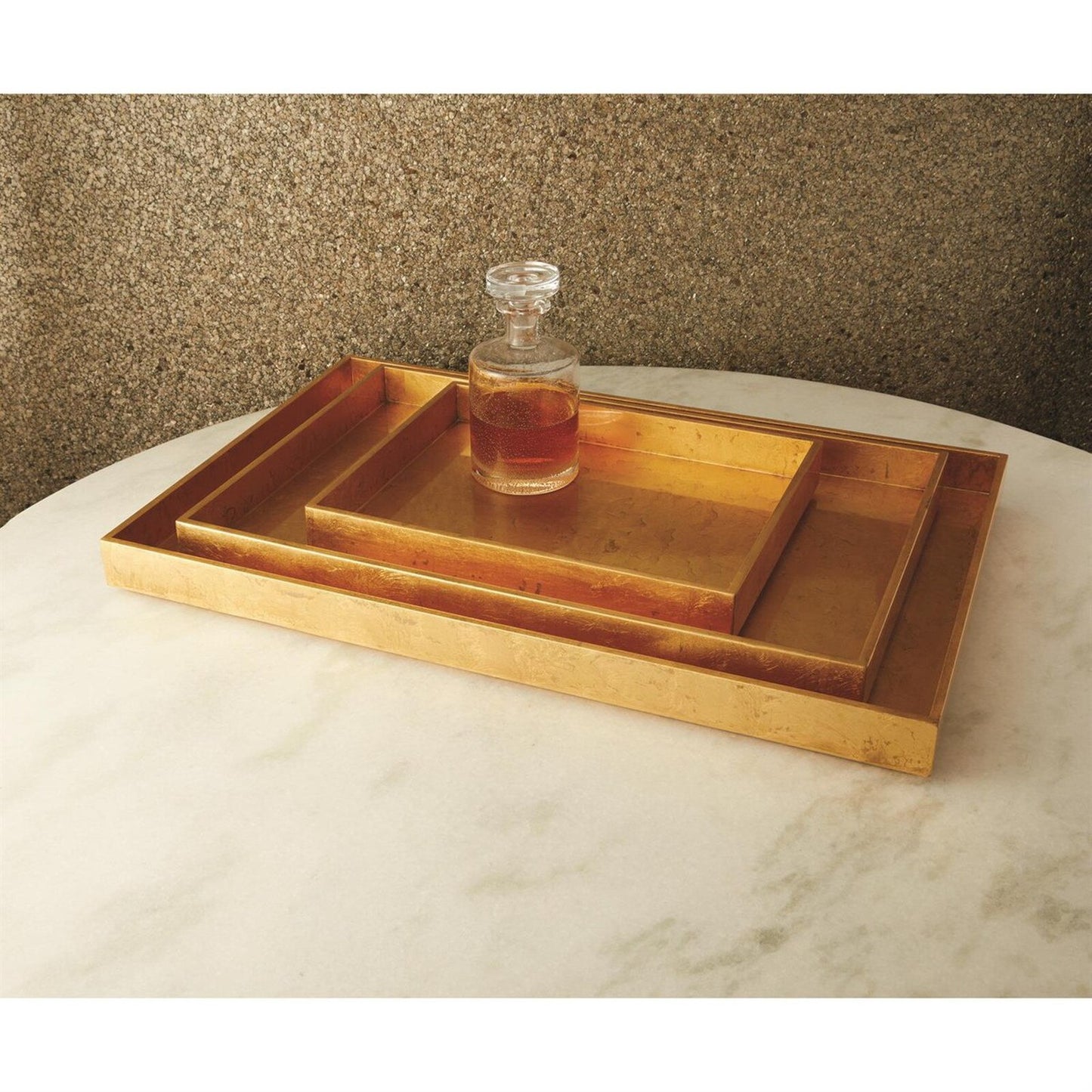 Luxe Gold Leaf Rectangle Tray - Small