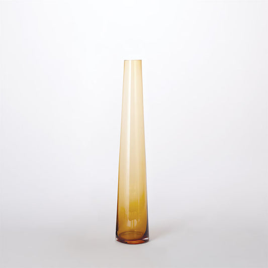 Amber Glass Tower Vase - Large