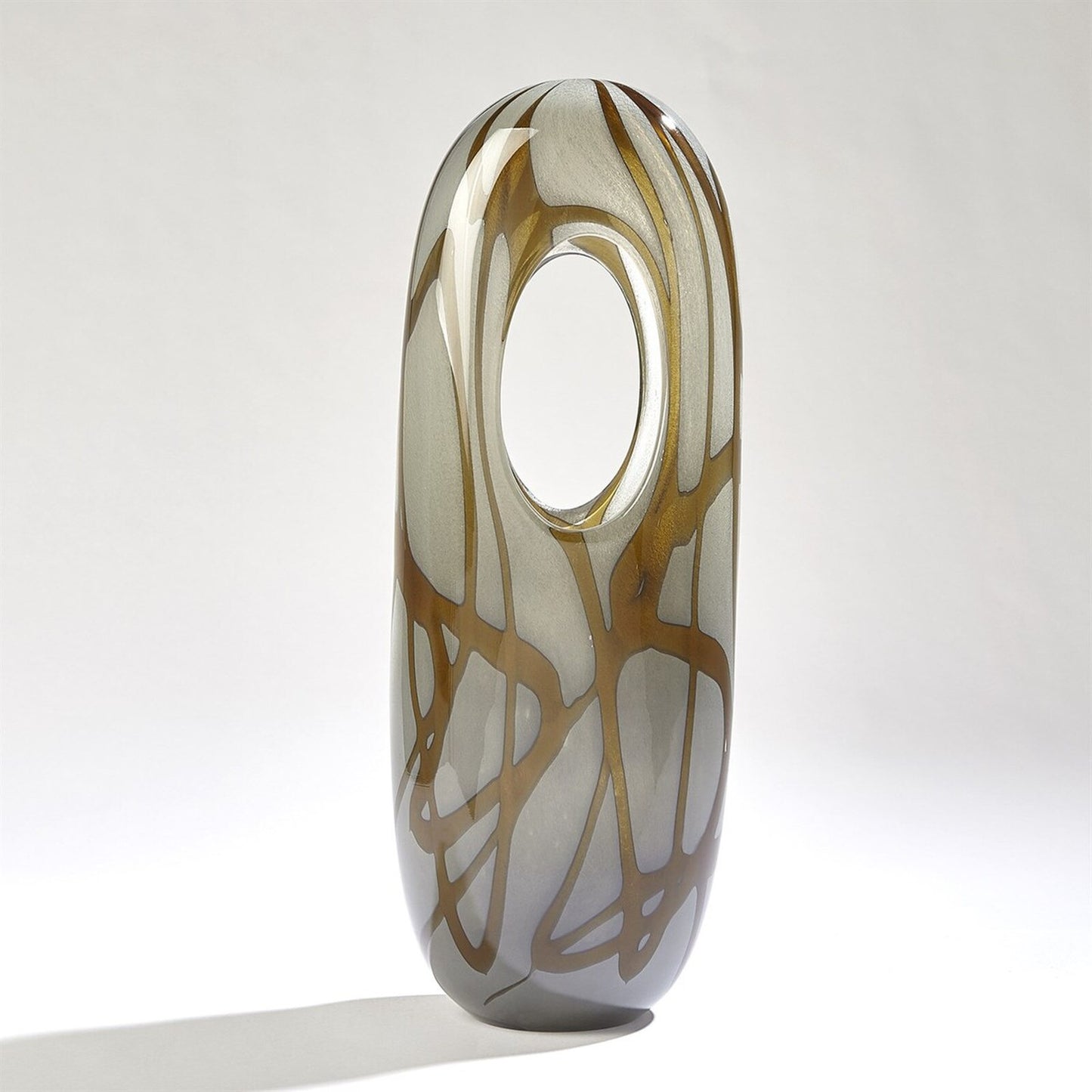 Swirl Amber Vase - Medium