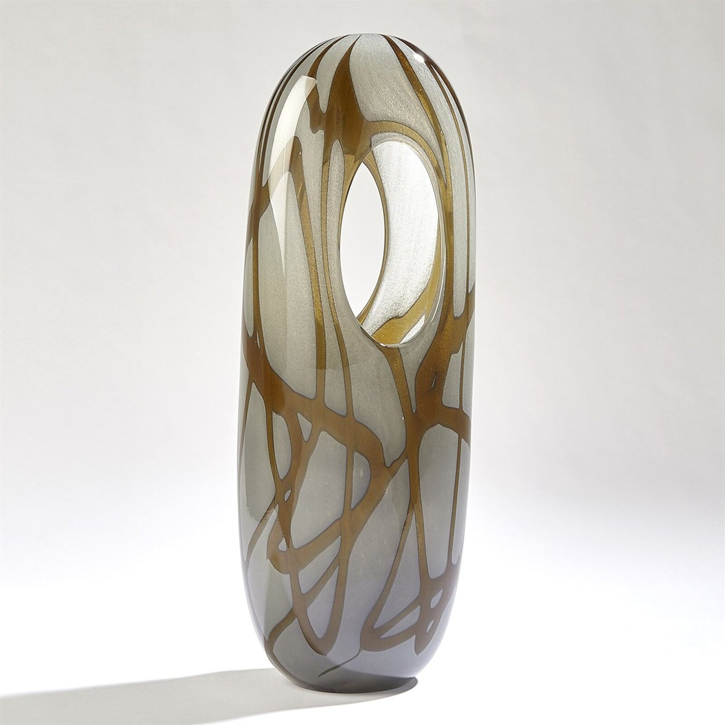 Swirl Amber Vase - Medium