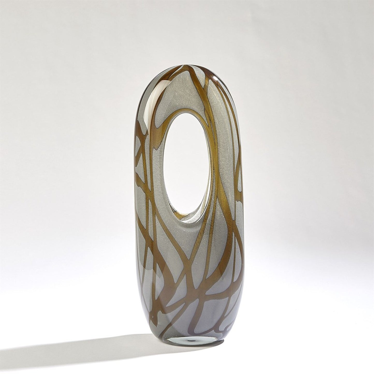 Swirl Amber Vase - Medium