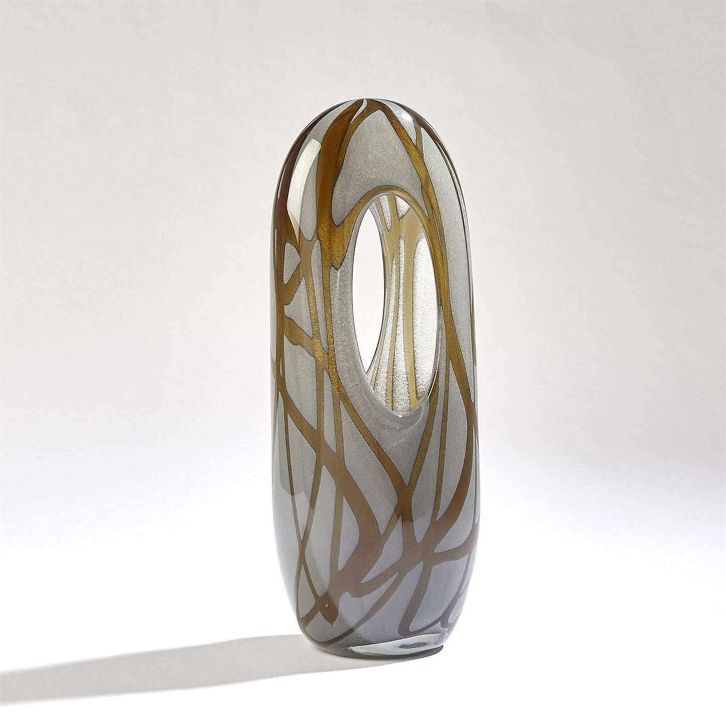 Swirl Amber Vase - Medium