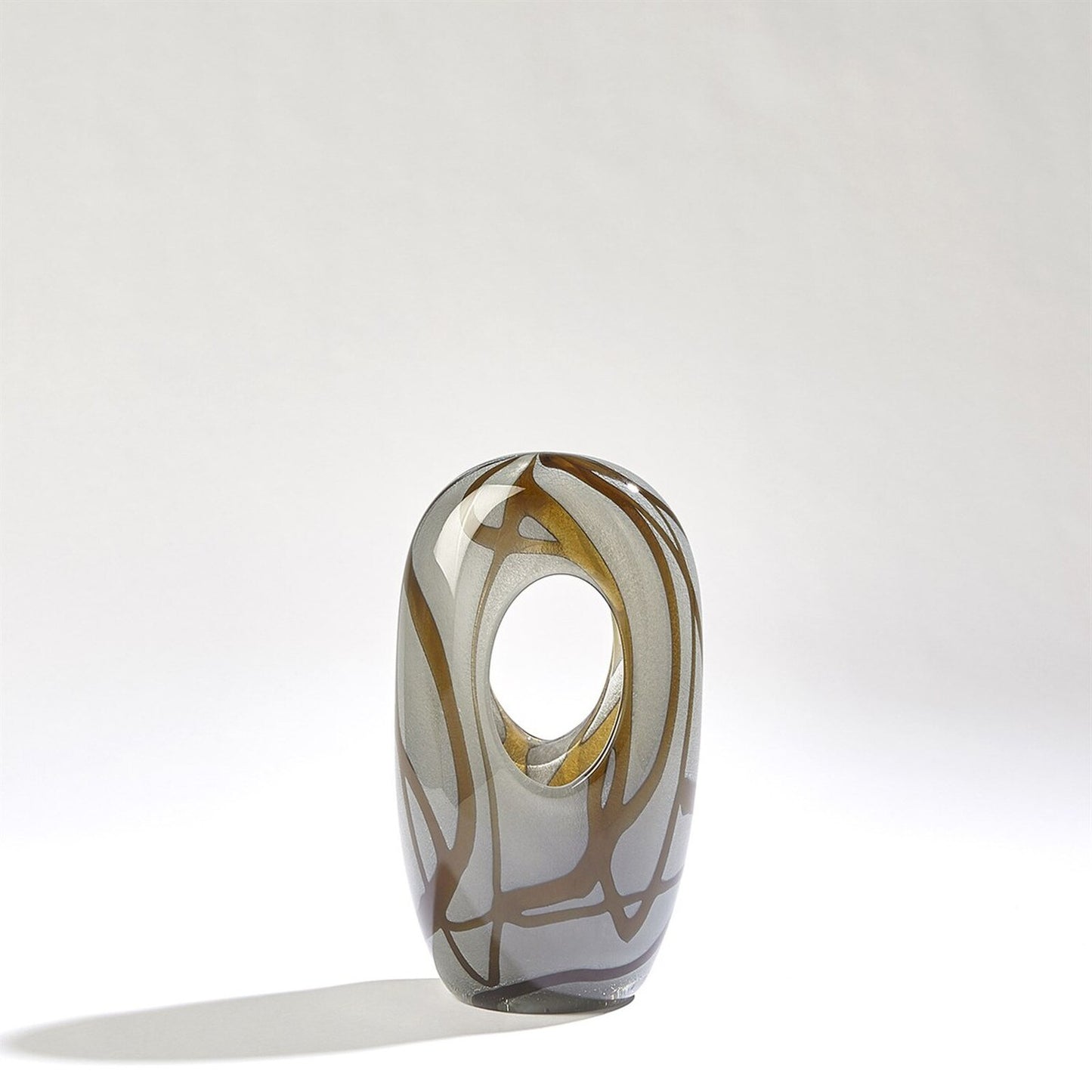 Swirl Amber Vase - Medium