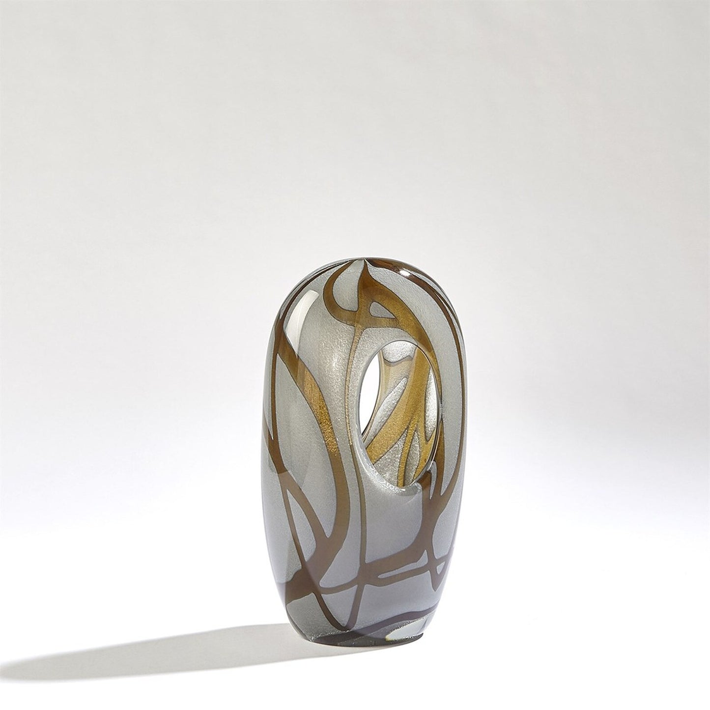 Swirl Amber Vase - Medium