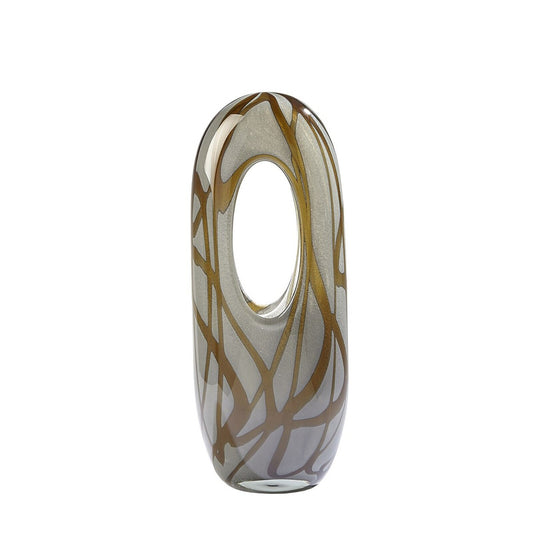 Swirl Amber Vase - Medium