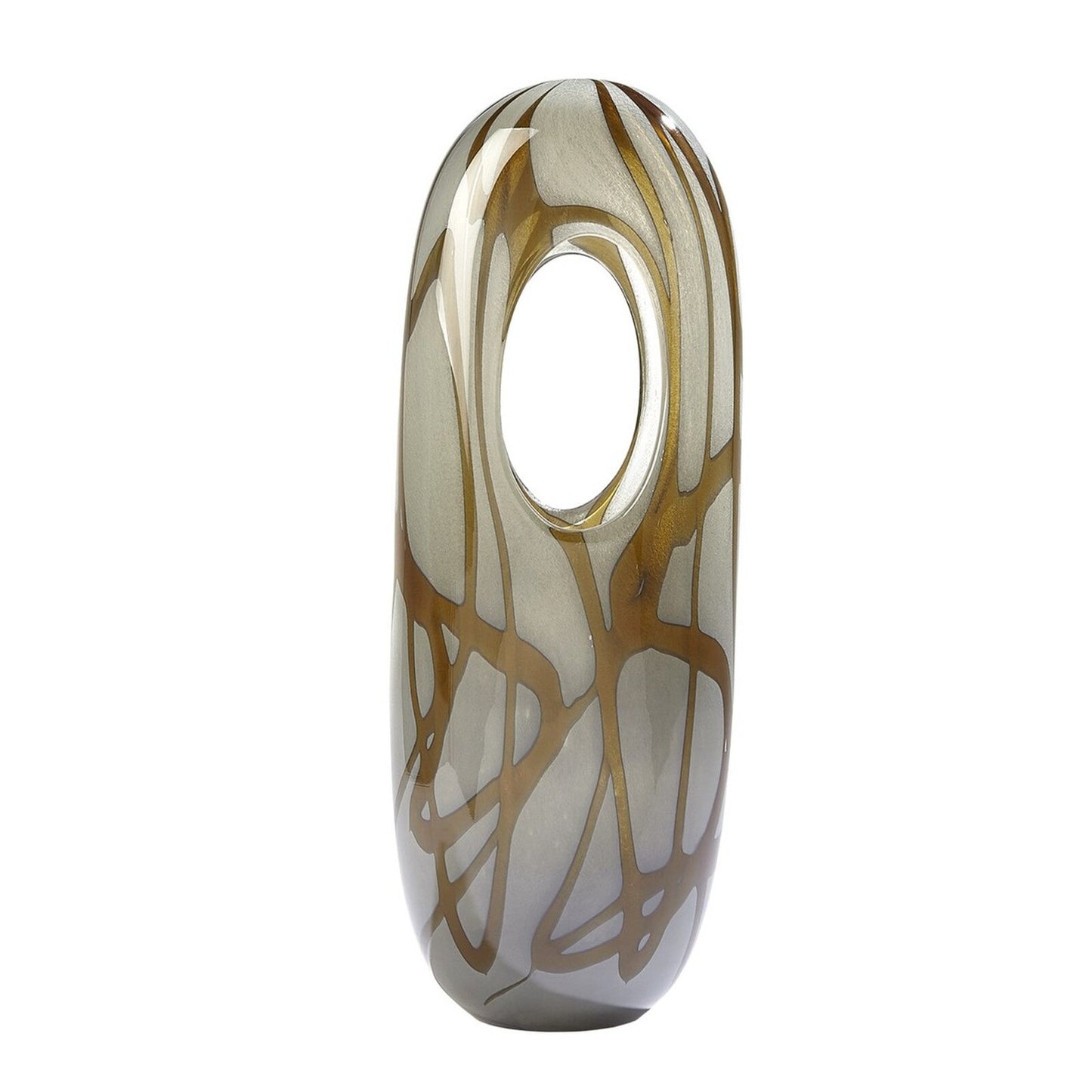 Swirl Amber Vase - Medium