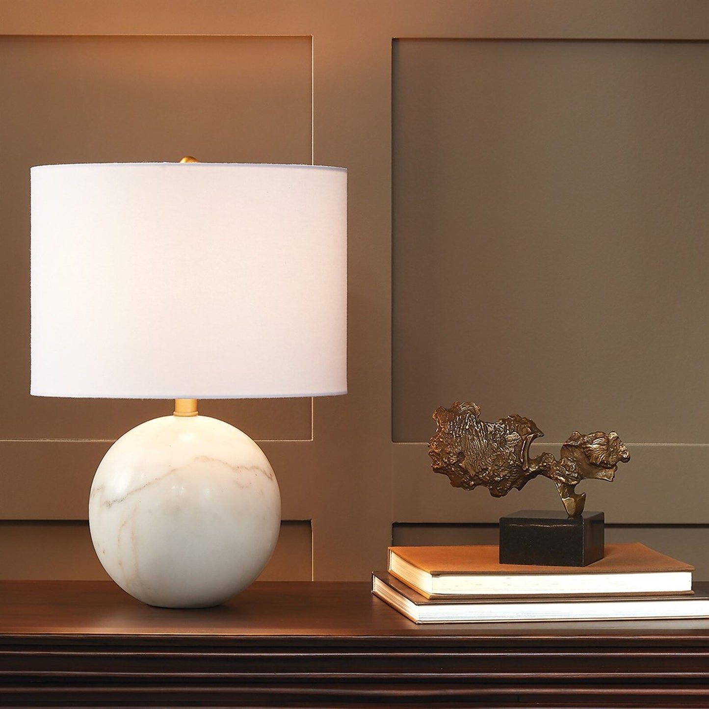 Sphere White Marble Table Lamp