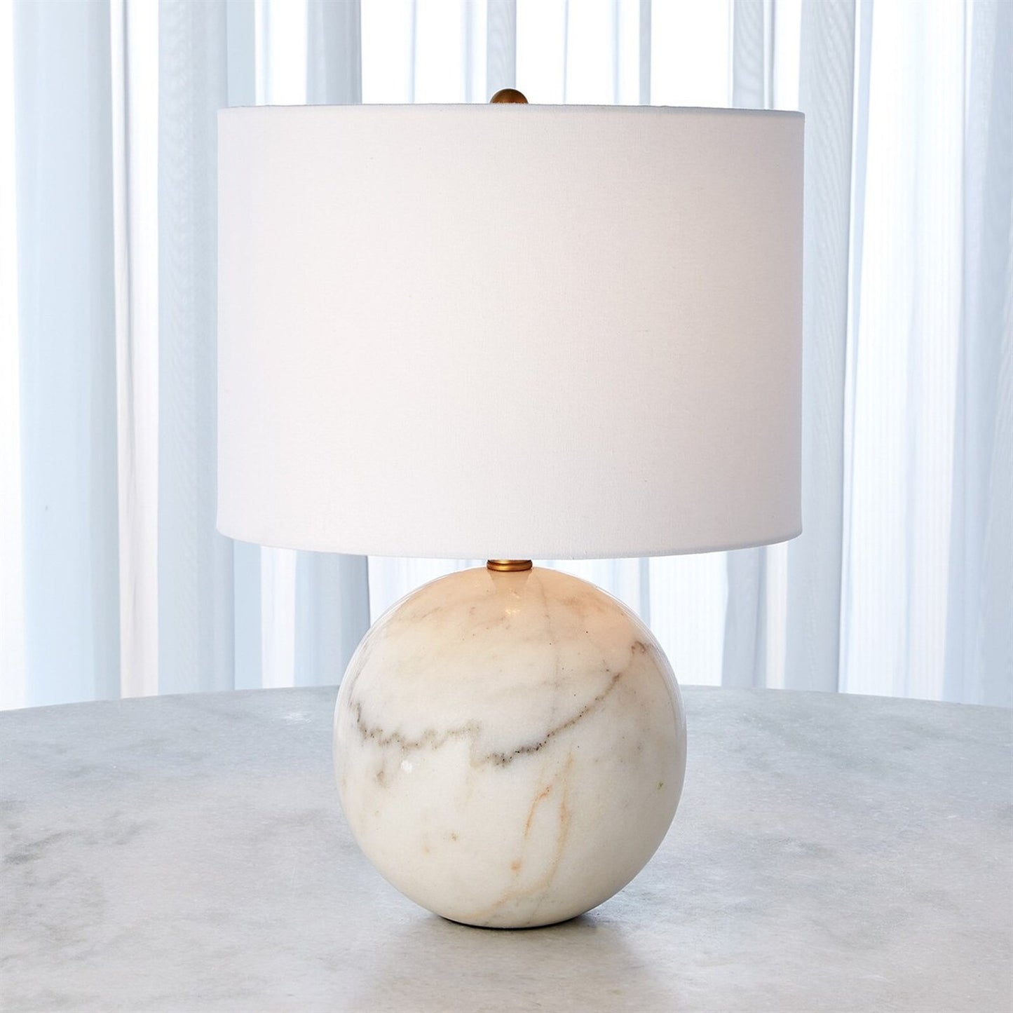 Sphere White Marble Table Lamp