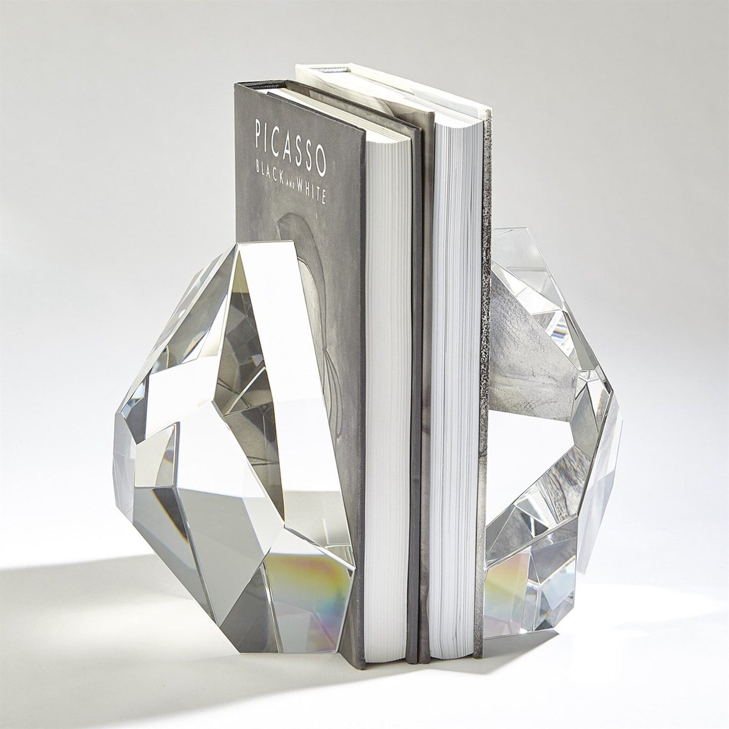 Clear Crystal Bookend - Set of 2