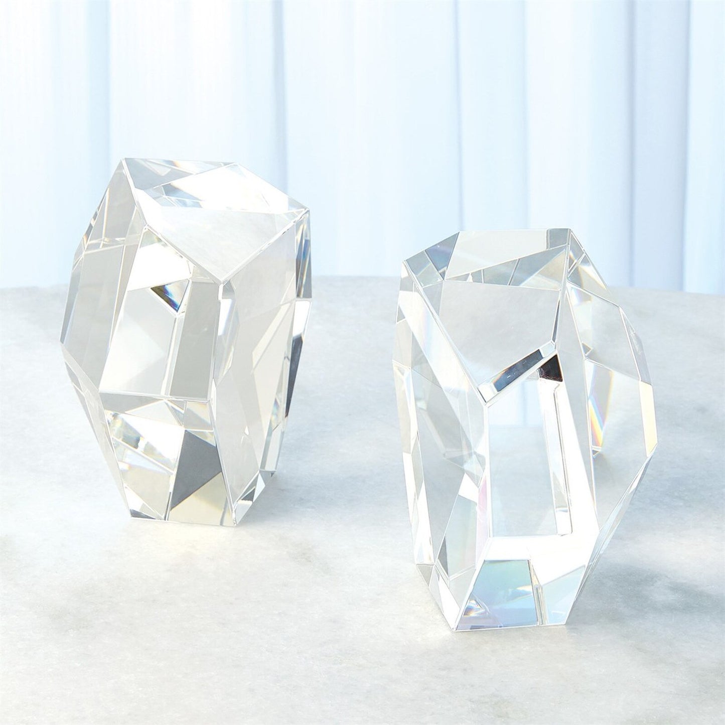 Clear Crystal Bookend - Set of 2