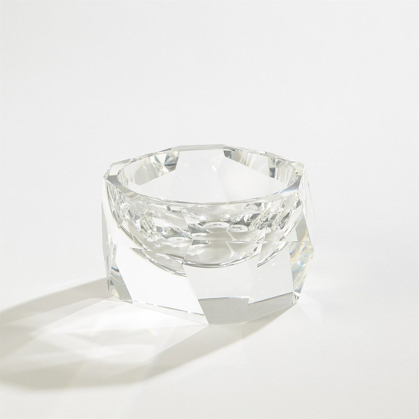 Multi Facet Clear Crystal Bowl - Large