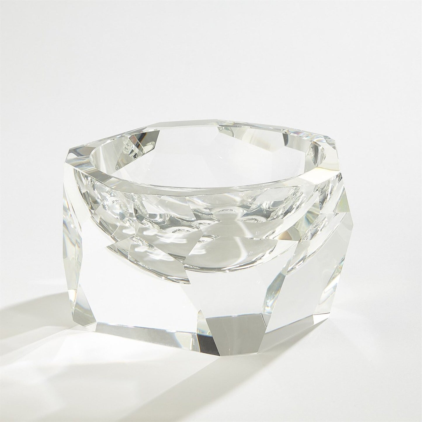Multi Facet Clear Crystal Bowl - Large