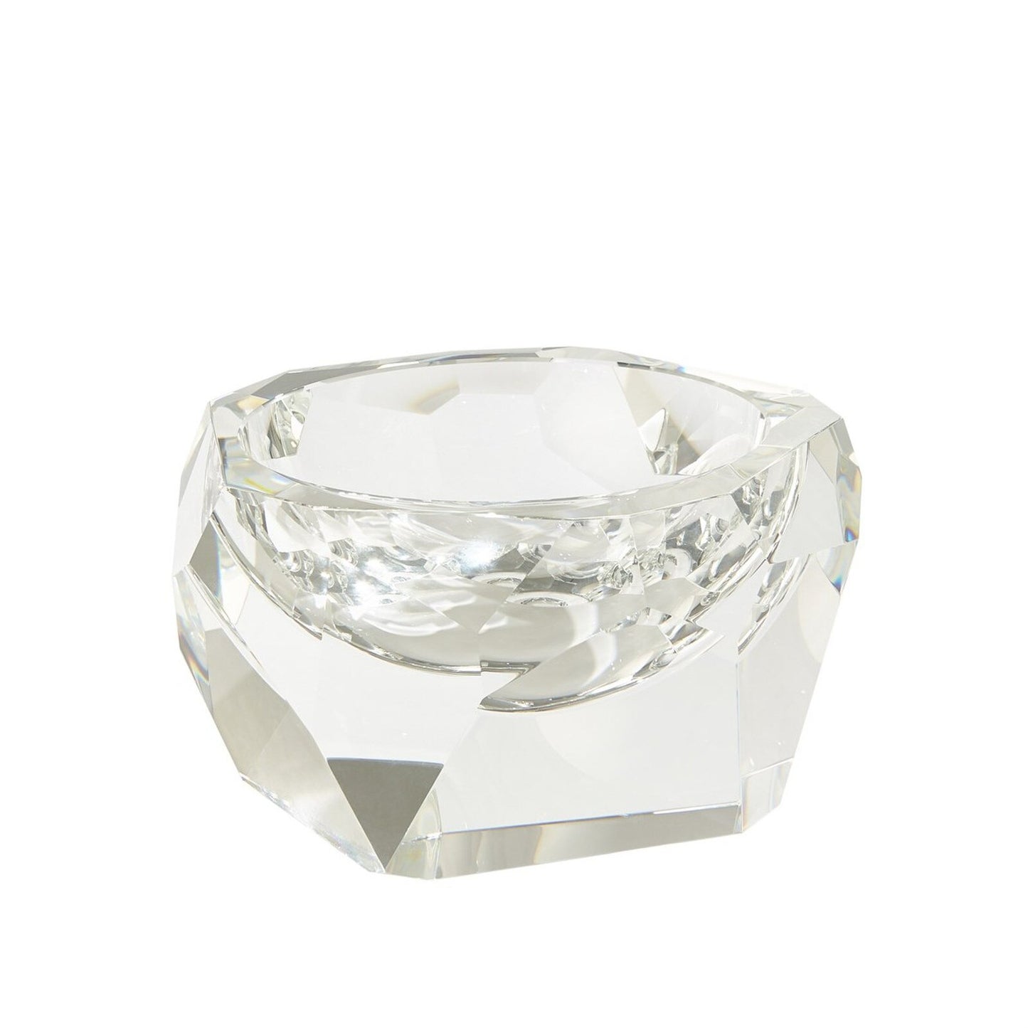 Multi Facet Clear Crystal Bowl - Large