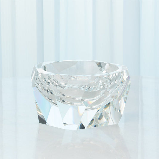 Multi Facet Clear Crystal Bowl - Large