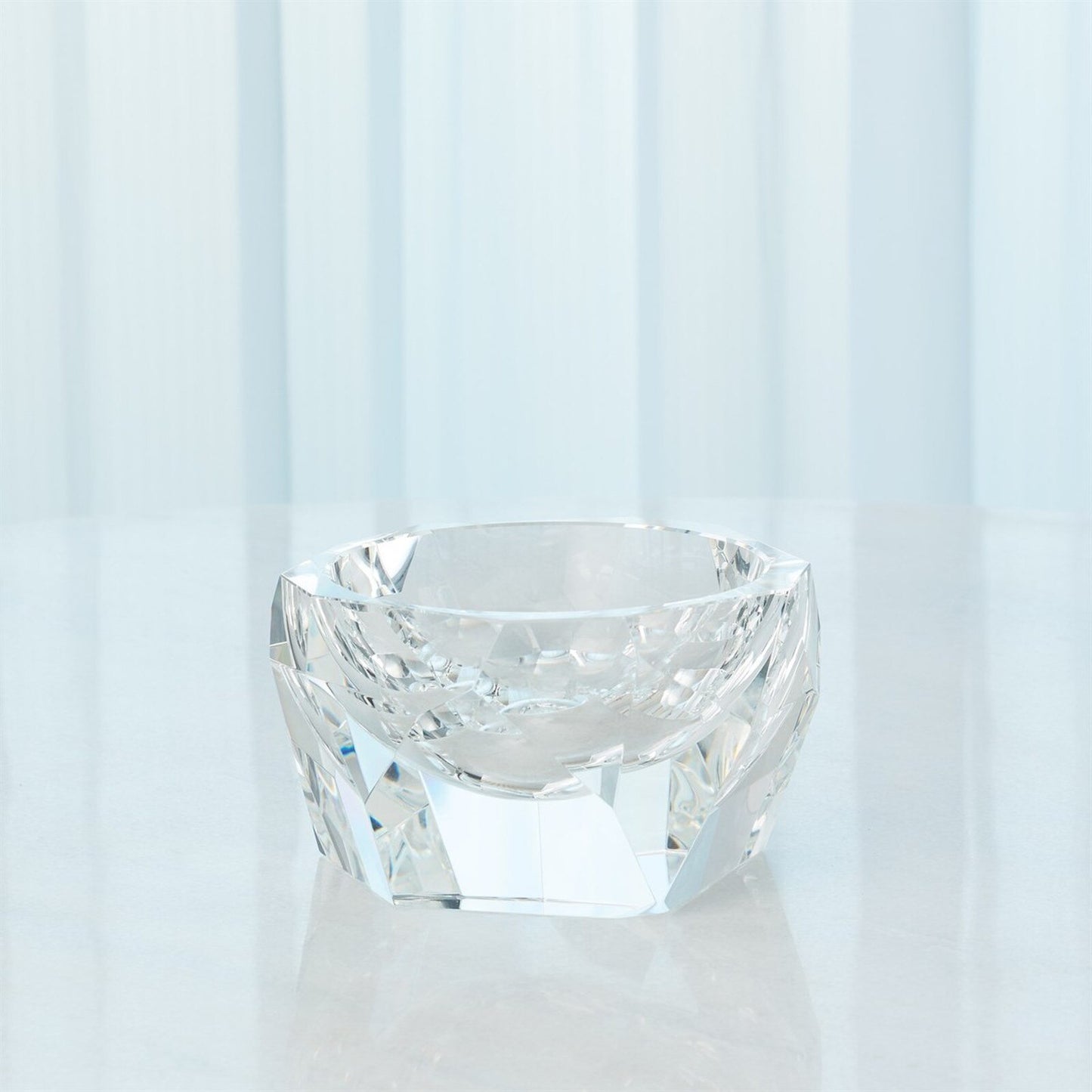 Multi Facet Clear Crystal Bowl - Large