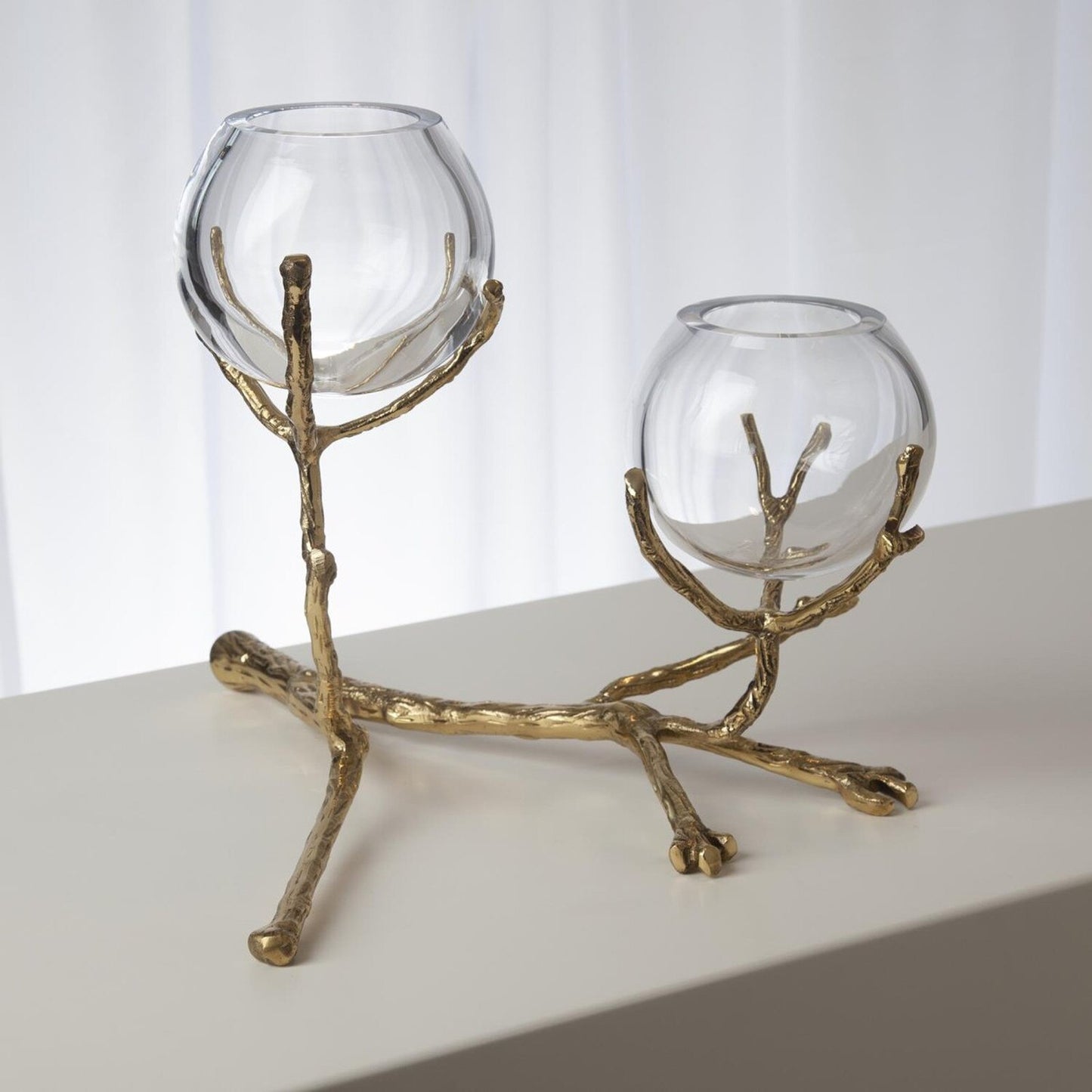 Twig Brass 2-Vase Holder