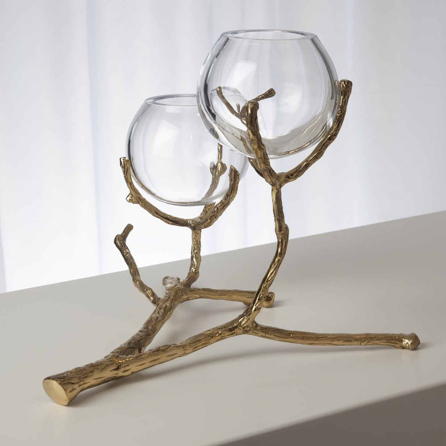 Twig Brass 2-Vase Holder