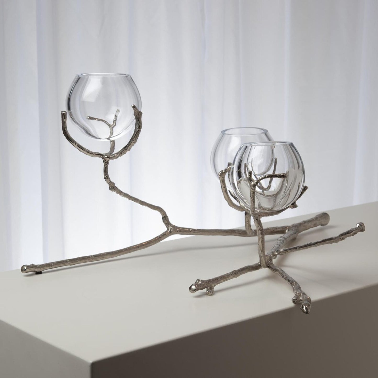 Twig Nickel 3-Vase Holder