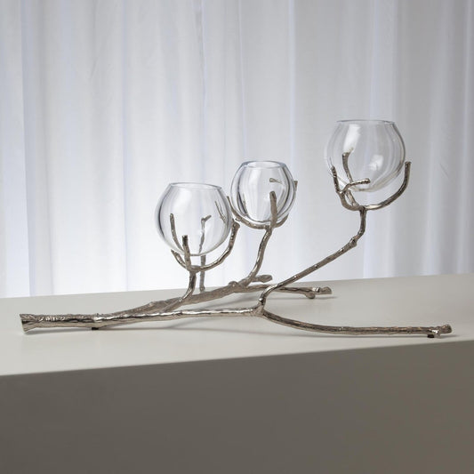 Twig Nickel 3-Vase Holder