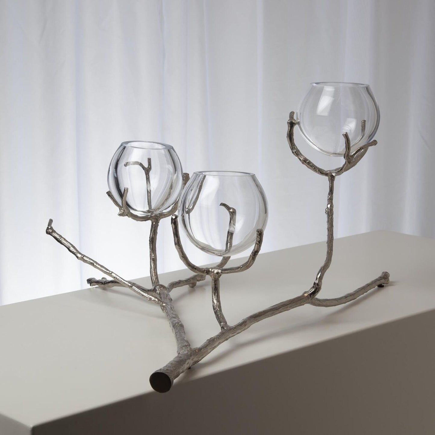 Twig Nickel 3-Vase Holder