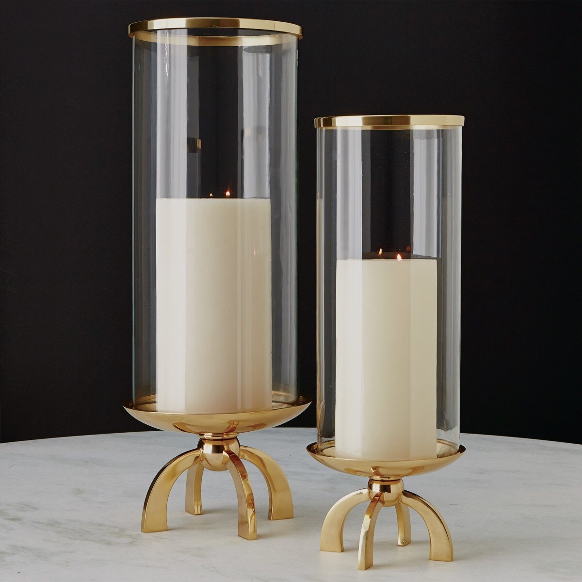 Quad Base Brass Candle Holder - Small