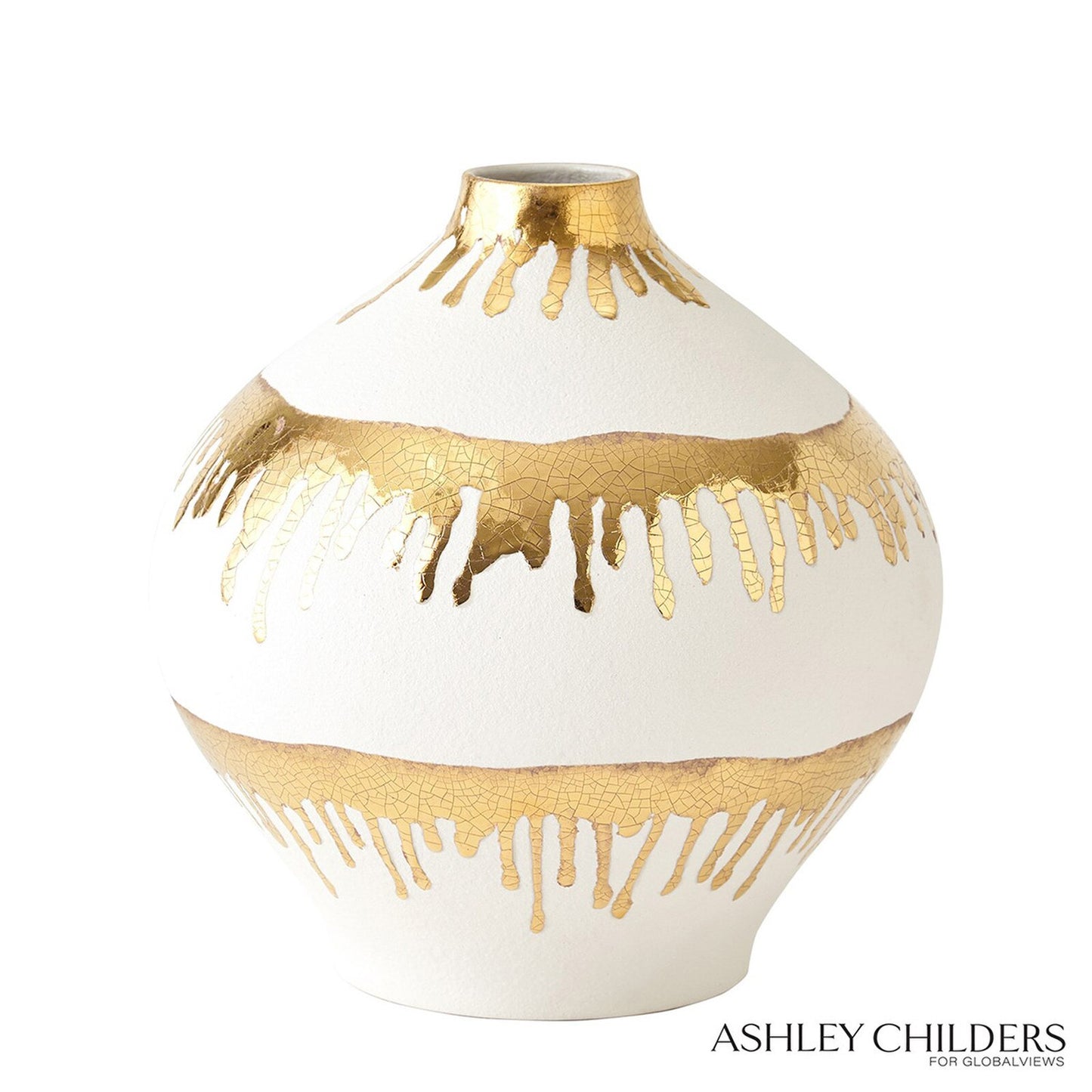 Nuove Large Gold Drips Vase