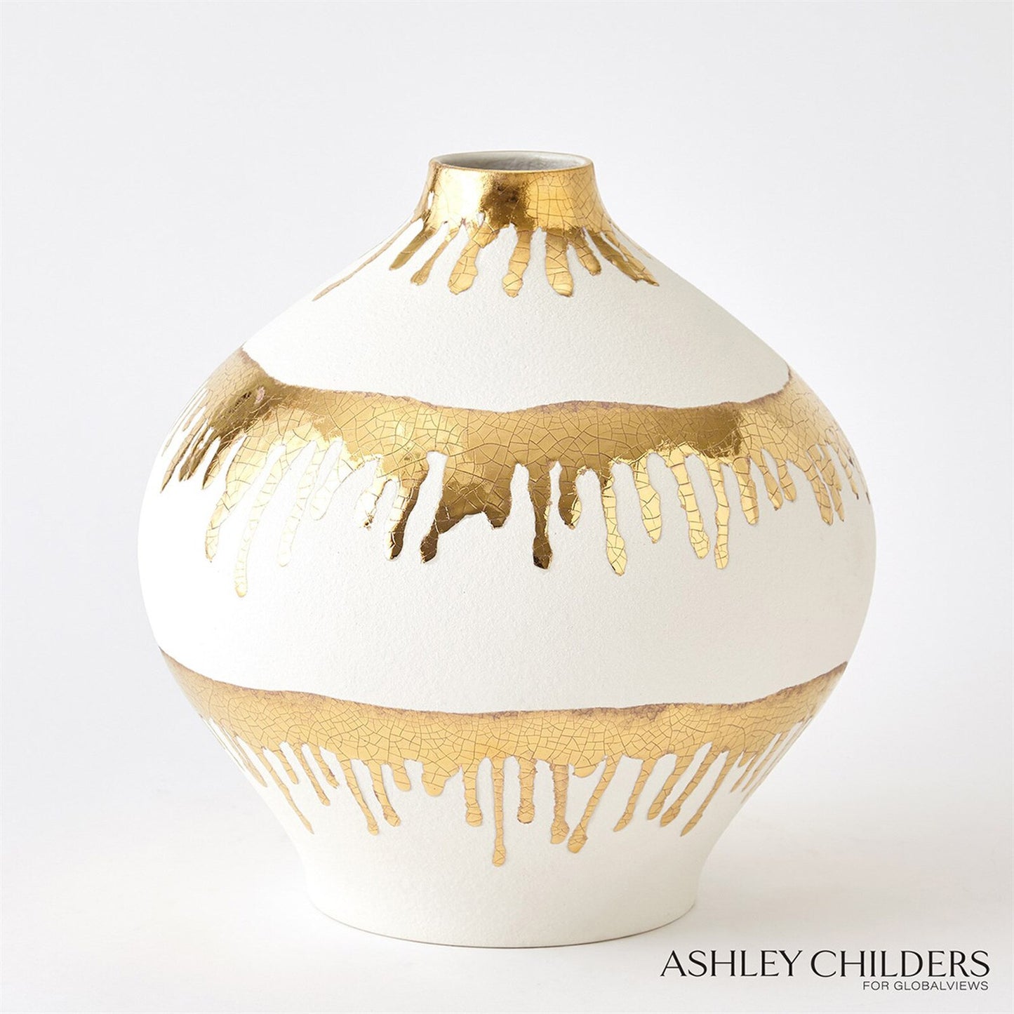 Nuove Large Gold Drips Vase