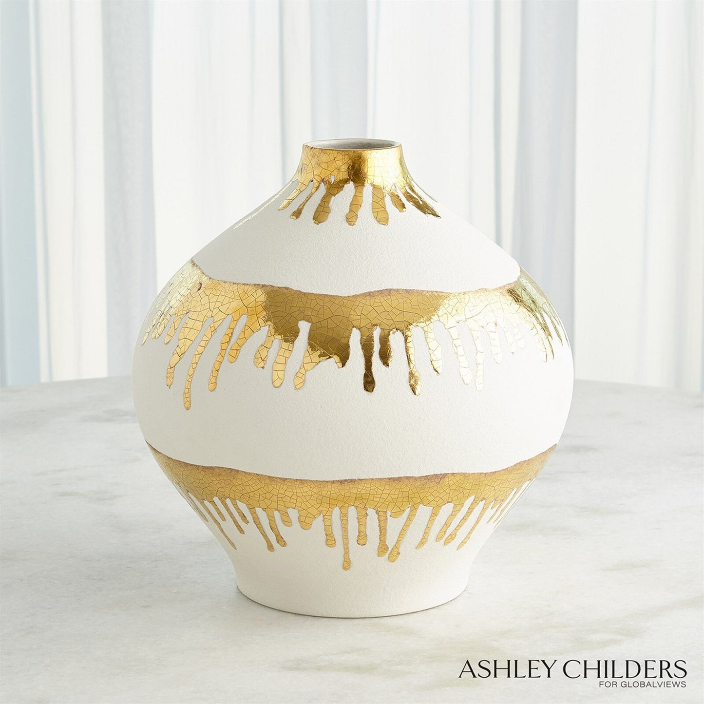 Nuove Large Gold Drips Vase