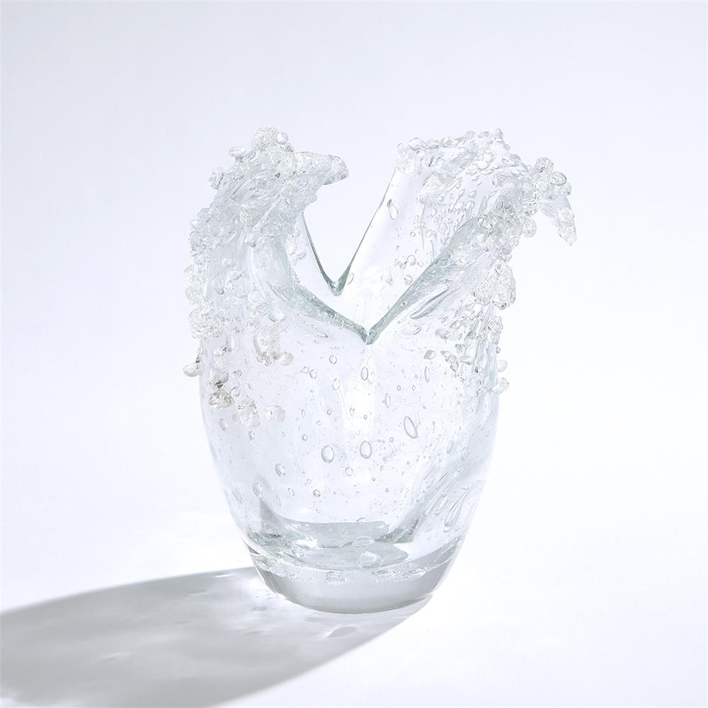 Clear Dual Wave Glass Bowl