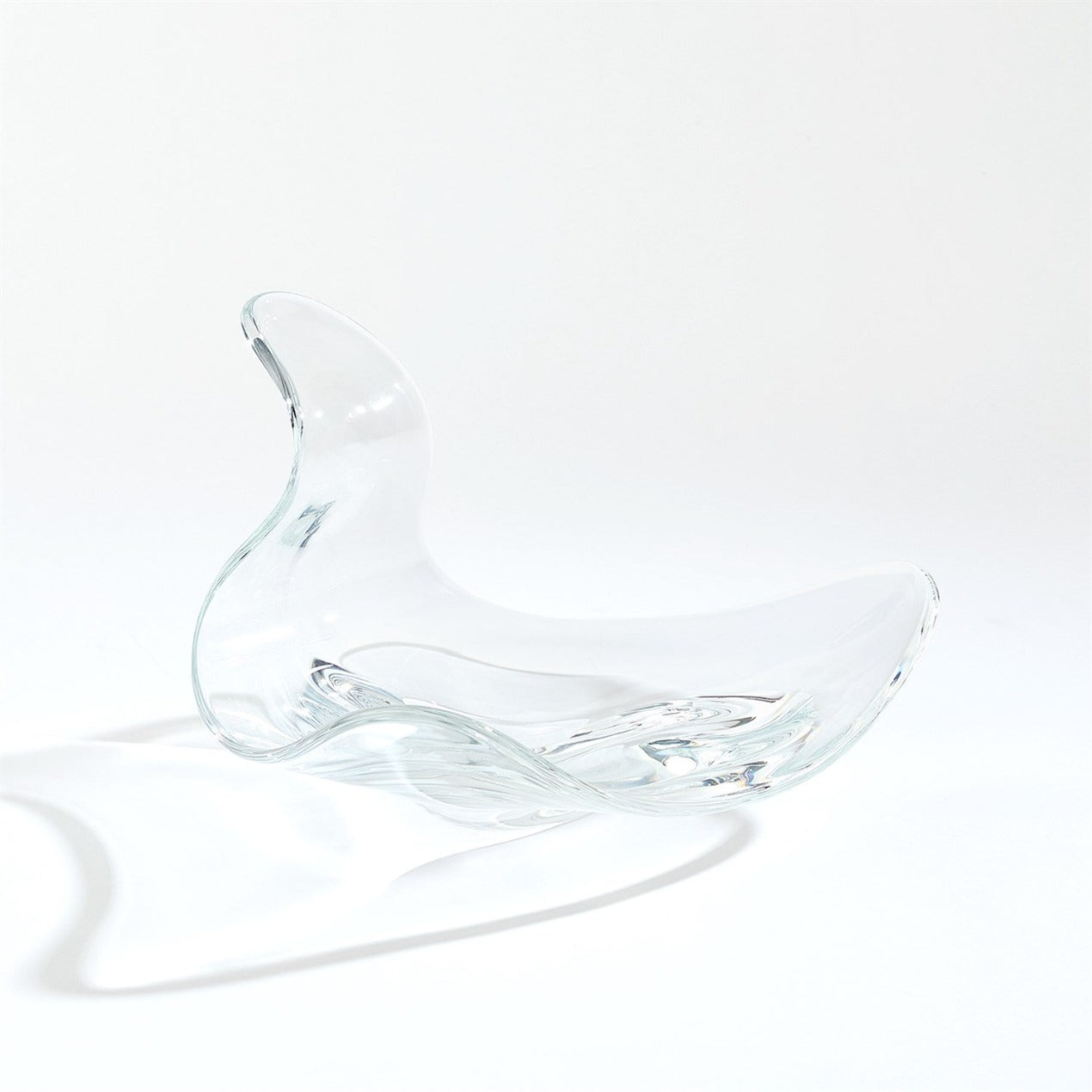 Clear Amber Wave Glass Bowl