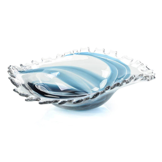 Hand-Blown Clear Glass Bowl