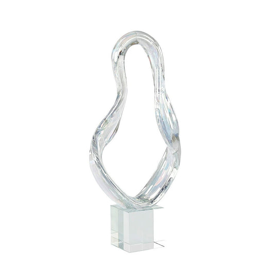 Prismatic Loop Sculpture with Crystal Base - Large