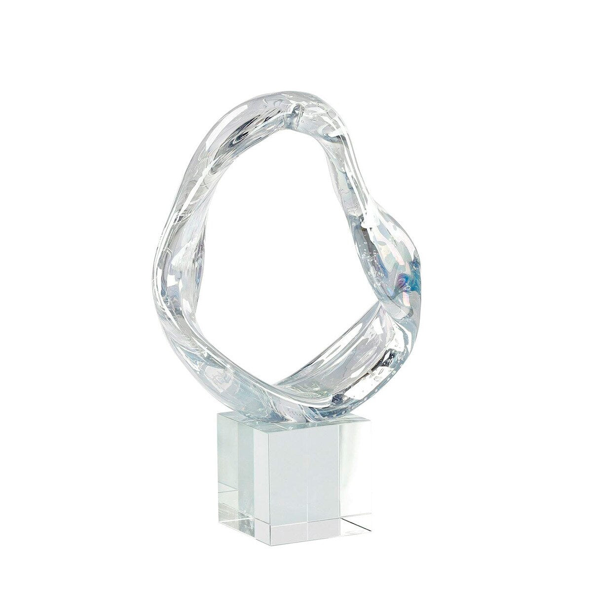 Prismatic Loop Sculpture with Crystal Base - Small