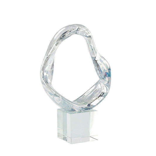 Prismatic Loop Sculpture with Crystal Base - Small