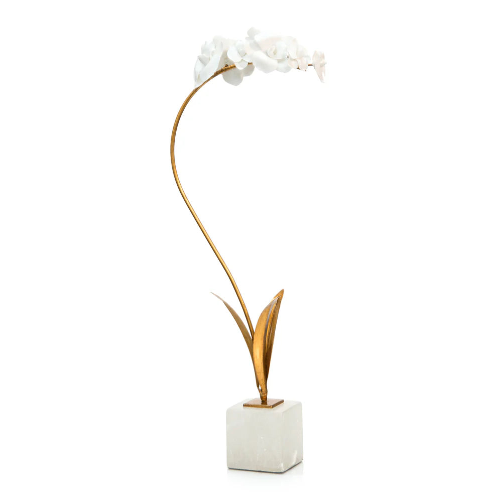 Serene Orchid Porcelain Sculpture