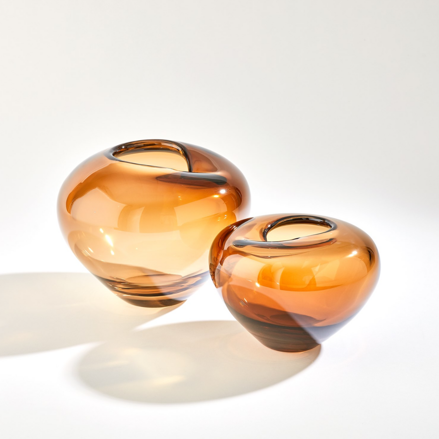 Large Amber Wave Vase