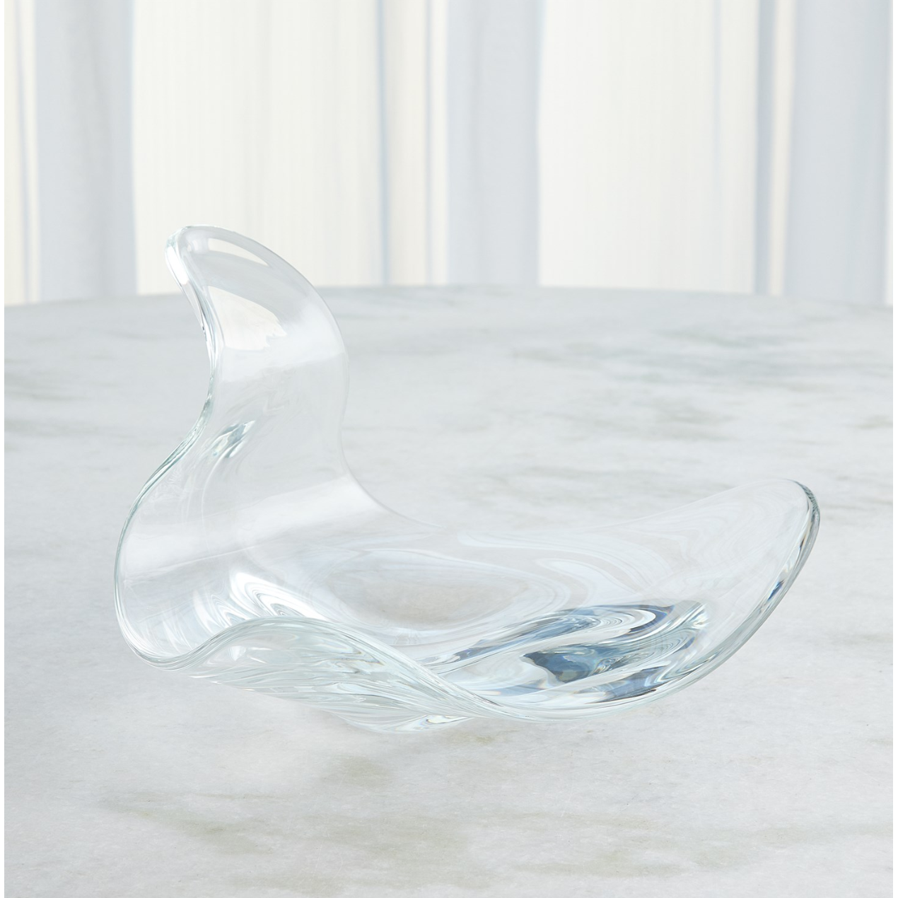 Clear Amber Wave Glass Bowl