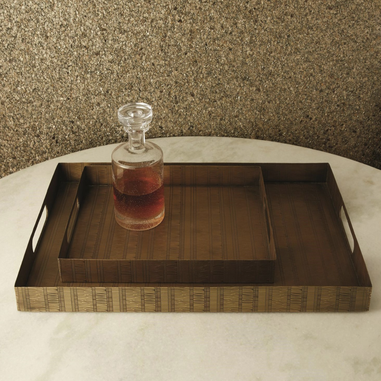 Small Etched Brass Serving Tray