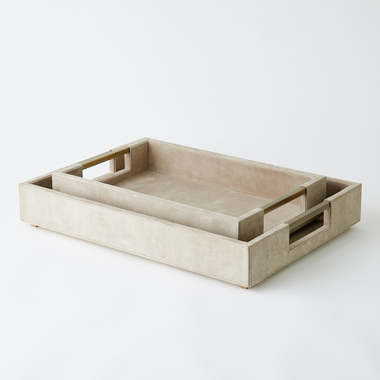 Small Parchment Suede Serving Tray