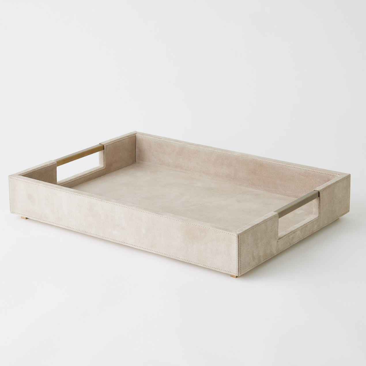 Large Parchment Suede Serving Tray