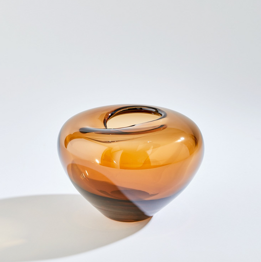 Small Amber Wave Vase