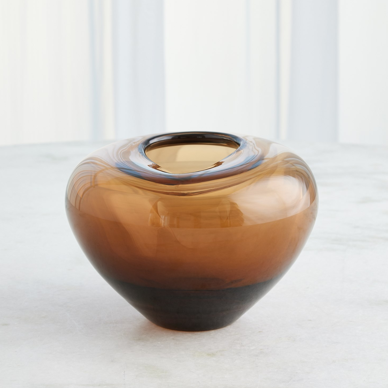 Small Amber Wave Vase