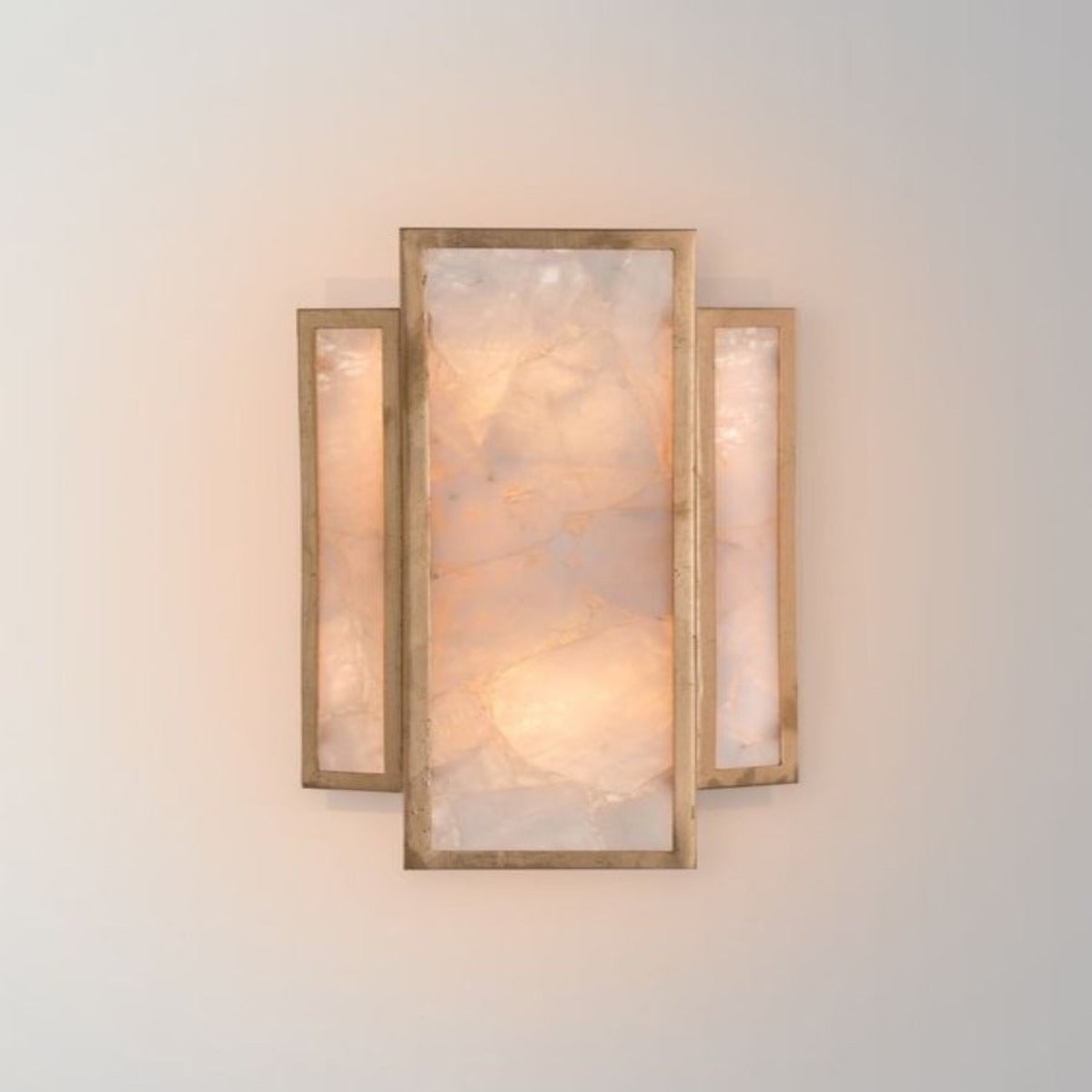 Two-Light Wall Sconce Calcite Panel
