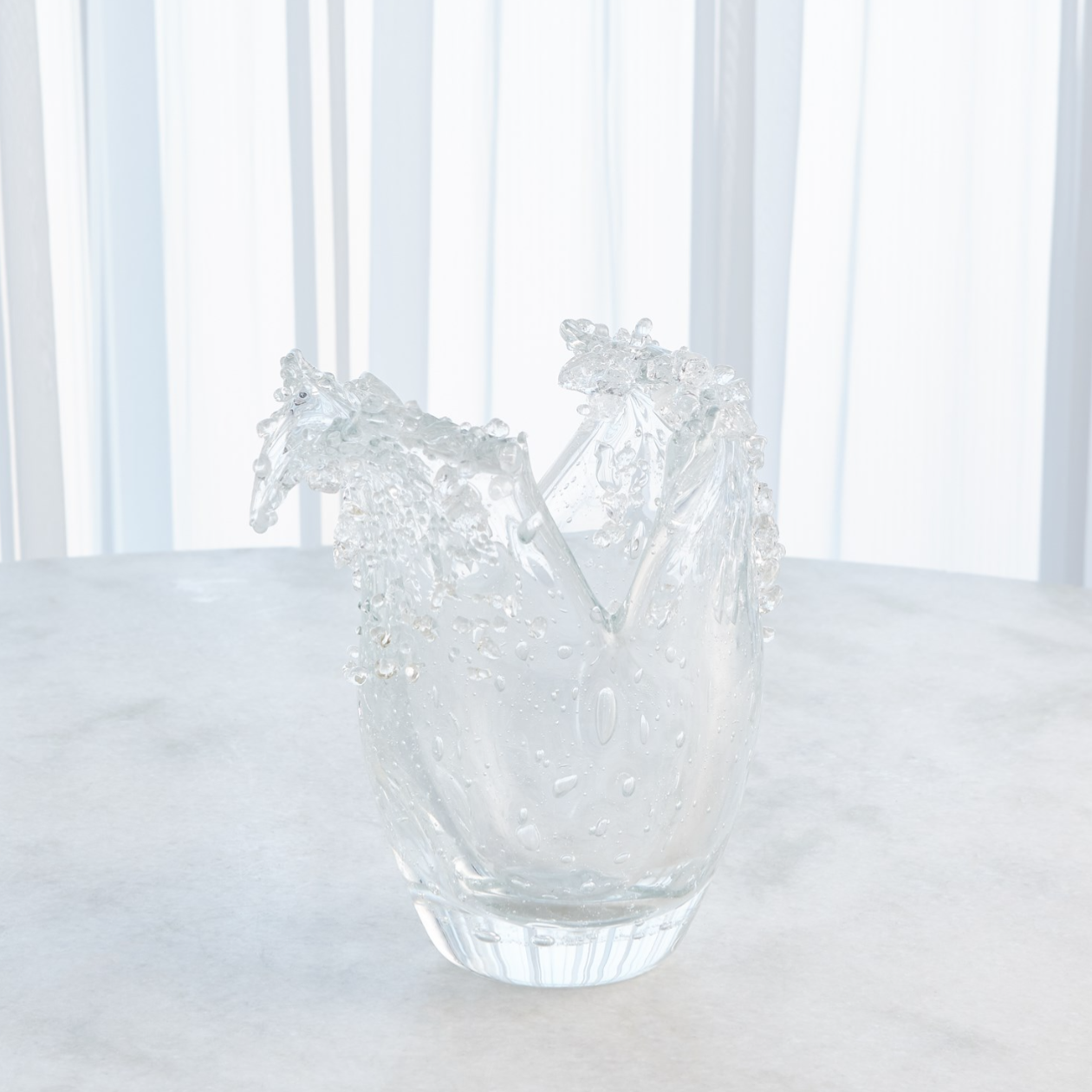 Clear Dual Wave Glass Bowl