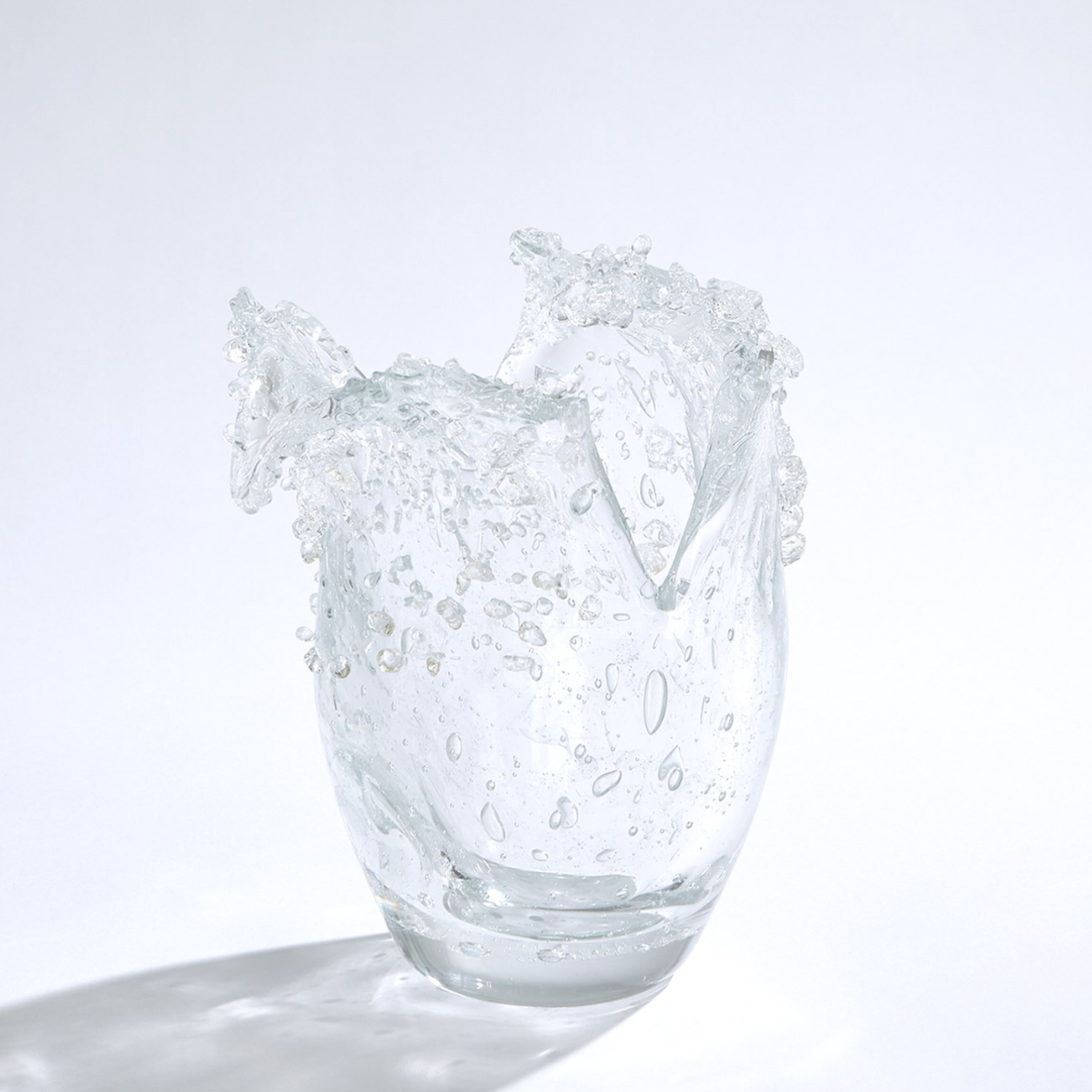 Clear Dual Wave Glass Bowl